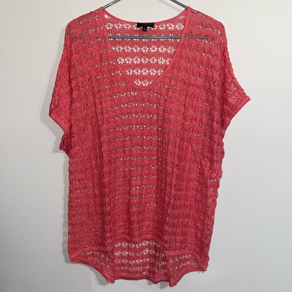 The Limited Coral Crochet Top